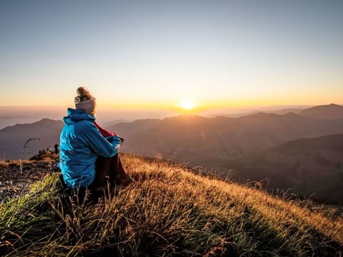 Sky, Mountainous Landforms, Mountain, Hill, Sun, Sunrise, Highland, Wilderness, Landscape