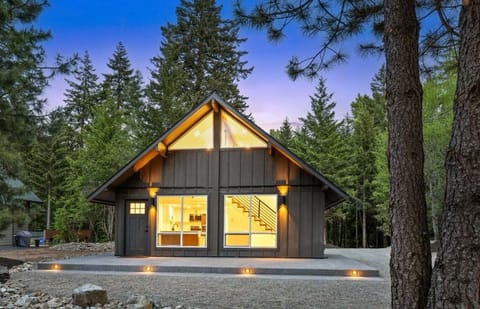 Creekfront Cabin at golden hour