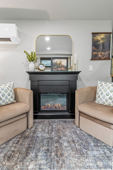 Cozy up by the fire with a cup of tea or glass of wine. This space was made for intimate moments and meaningful pause.