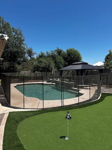 Backyard Pool view from putting green