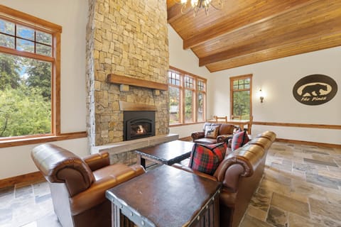 Sit by the fireplace!