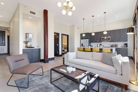 Living room with high ceilings
