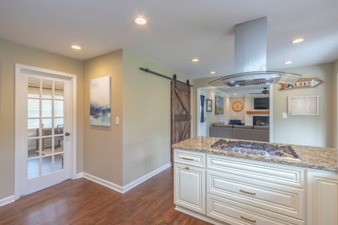 Large pantry and semi private office/study behind door