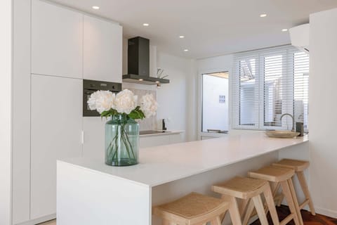 kitchen with bar seating