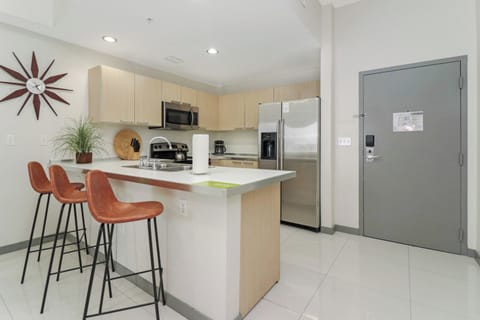 Kitchen Island has seating for 3