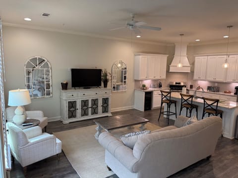 Living Area and Kitchen.