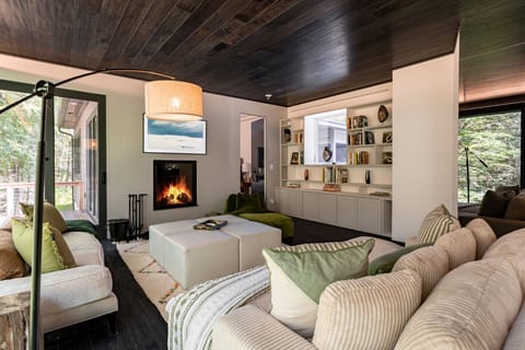 Immerse into the warmth of the fireplace