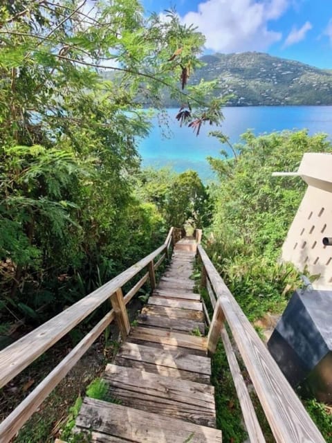 Stairs from house to beach.