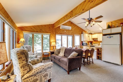 Queensbury Vacation Rental | 3BR | 1BA | Small Step to Enter | 620 Sq Ft