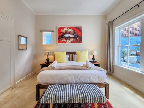 Spacious, modern, luxe first bedroom with comfy bed