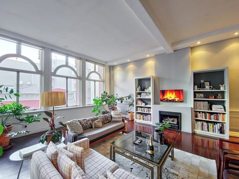 Cozy Lounging Area with Smart TV & Indoor Gas Fireplace