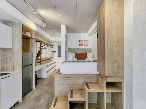 Bed and Wardrobe