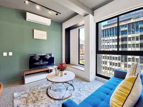 5th Floor City views from the living room area