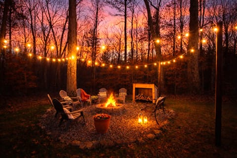 The Large Firepit Hangout spot for 10 guest. with Firewood. 