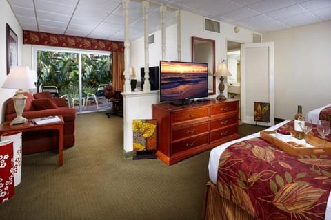 Enjoy the roomy suite layout with lounging and sleeping areas.