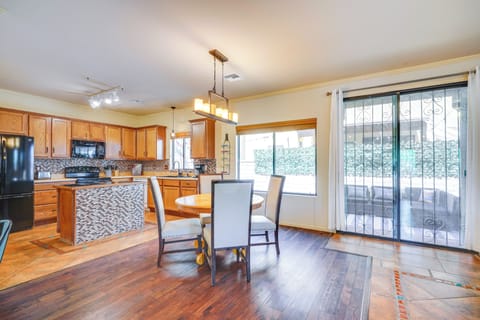 Dining Area | Dishware & Flatware | Central A/C & Heat | 1st Floor