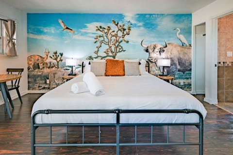 The space is intentionally designed as a restful haven—an ideal place to recharge after a day of Hill Country adventures.