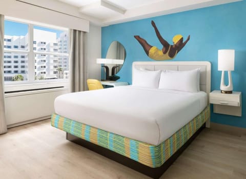 Wake up to sunshine and city views from bed.