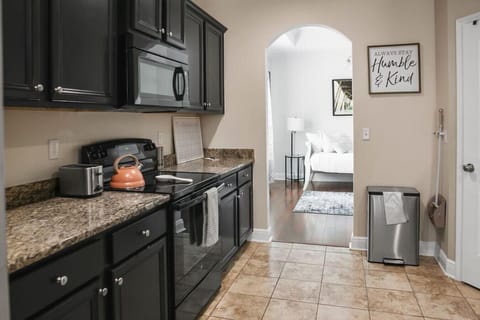 Fully Equipped Kitchen | Stainless Steel Fridge | Coffee & Tea Bar