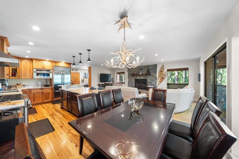 Spacious dining setup perfect for family meals.