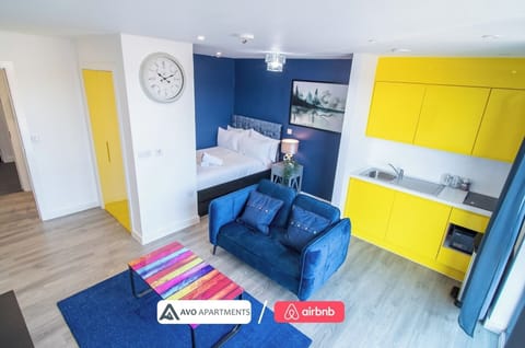 Lounge & Bedroom at Avo Apartments Short Lets & Serviced Accommodation