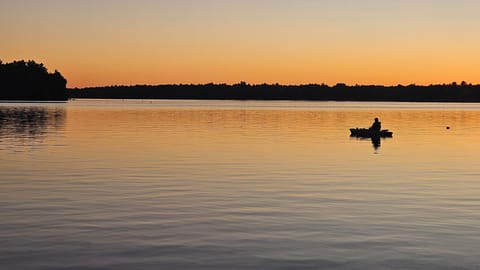 kayaking at sunset