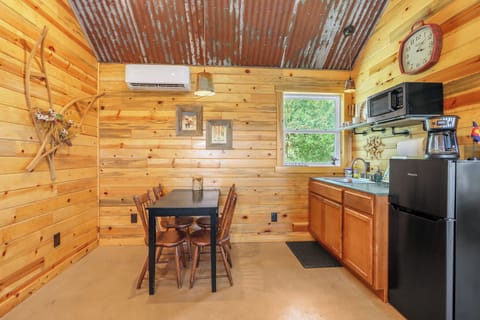 Closer look at the dining table.