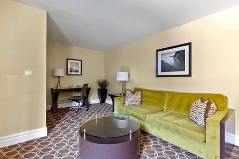 Settle in with a movie, then catch up at the desk.