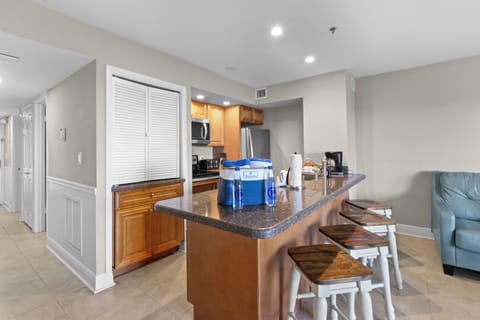 Cook comfortably with full-size appliances and ample counter space.