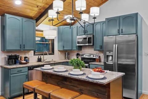 A fully stocked kitchen with room to prep meals for the whole crew