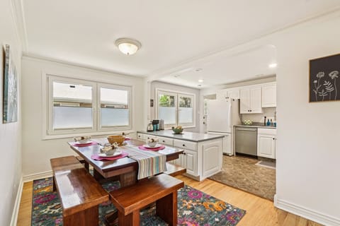 The dining area and kitchen offer a great area to cook home-cooked meals 