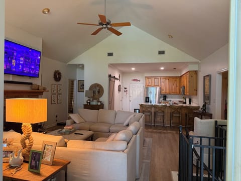 Open den and kitchen