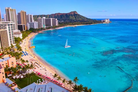 Waikiki beach from above
