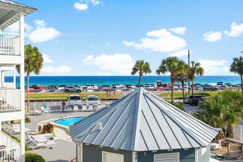 Balcony views of the Gulf and pool, just steps to sugar white sand!