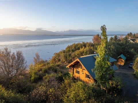 Aerial view of the property looking into the bay towards the Spit.