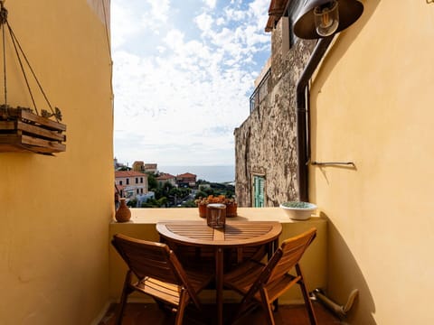 Wall, Yellow, Apartment, Balcony, Chair, Houseplant, Flowerpot