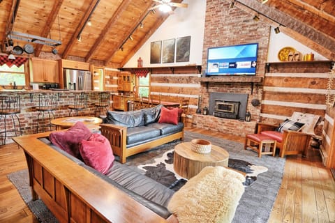 Living Room with Roku TV with Direct TV