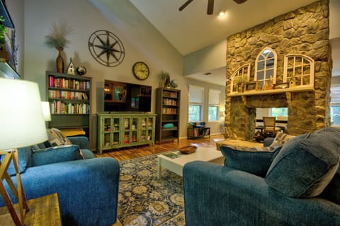 Living room with propane fireplace