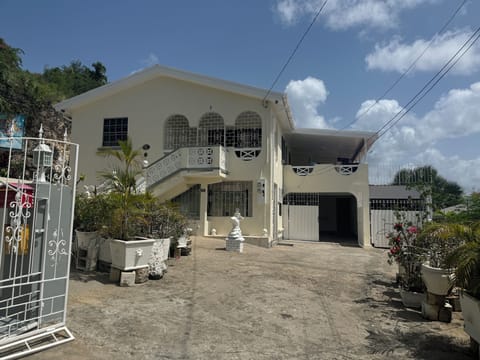 Its the upper floor, accessed via the front steps.