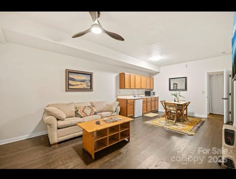 Downstairs private area with sofa bed