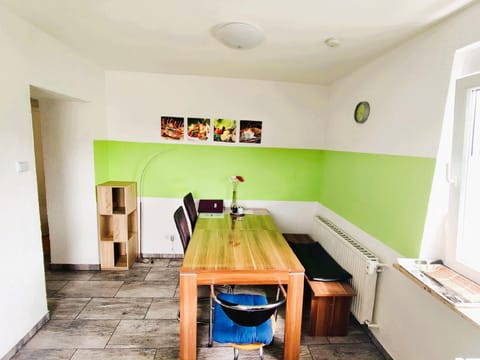Bright kitchen with large dining area for 6 people