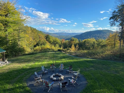 View of fire pit from deck