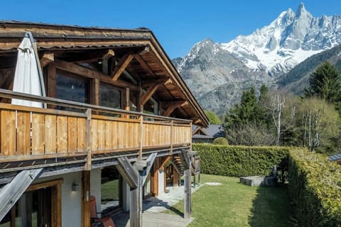 Chalet des Dailles, next to Flegere and a few steps from the Chamonix's Golf Course with an incredible view on the Mont-Blanc Massive. Private Garden with fountain, BBQ