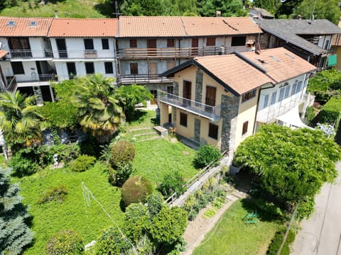 Arial view of house, balcony and garden
