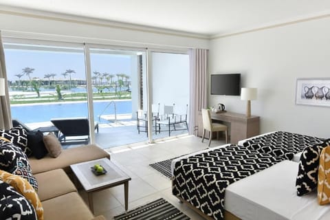 Sleep comfortably with flexible beds and a bright balcony outlook.