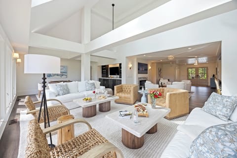 Beautiful furnishings and floor to ceiling windows.