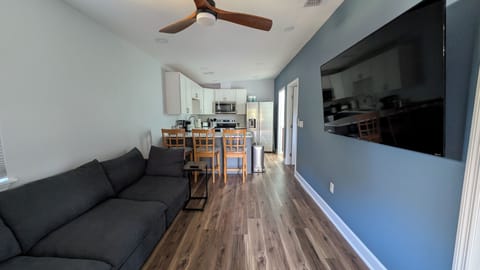 Living Room with large couch and TV