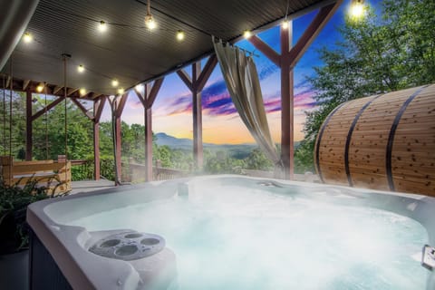 Relax in the new 6-person hot tub with stunning long-range mountain views.