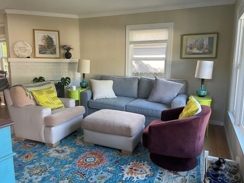 Bright comfortable living room Queen pottery barn sofa