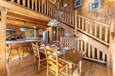 Grand open area connects the living room and kitchen